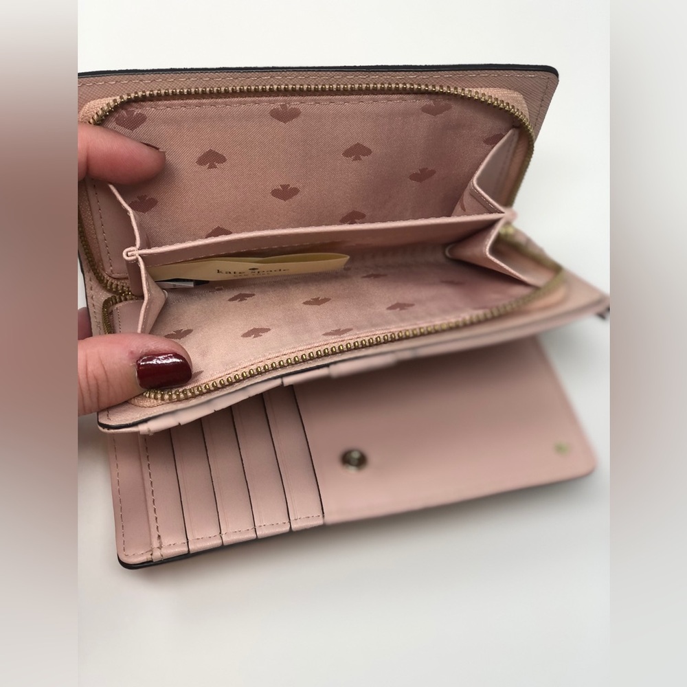 kate spade Dusty Pink Saffiano Zip Wallet - Picture 3 of 10